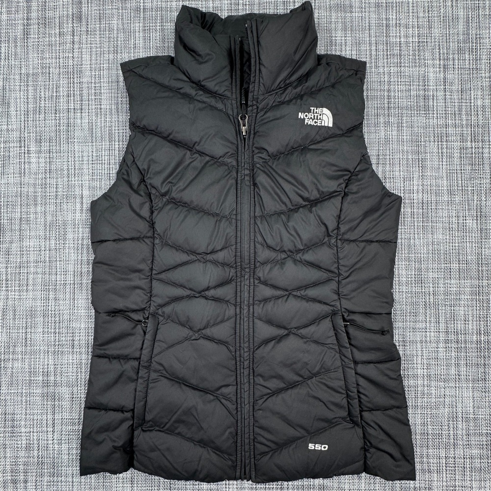 The North Face Womens XS Aconcagua 550 Goose Down Puffer Vest Black Full Zip